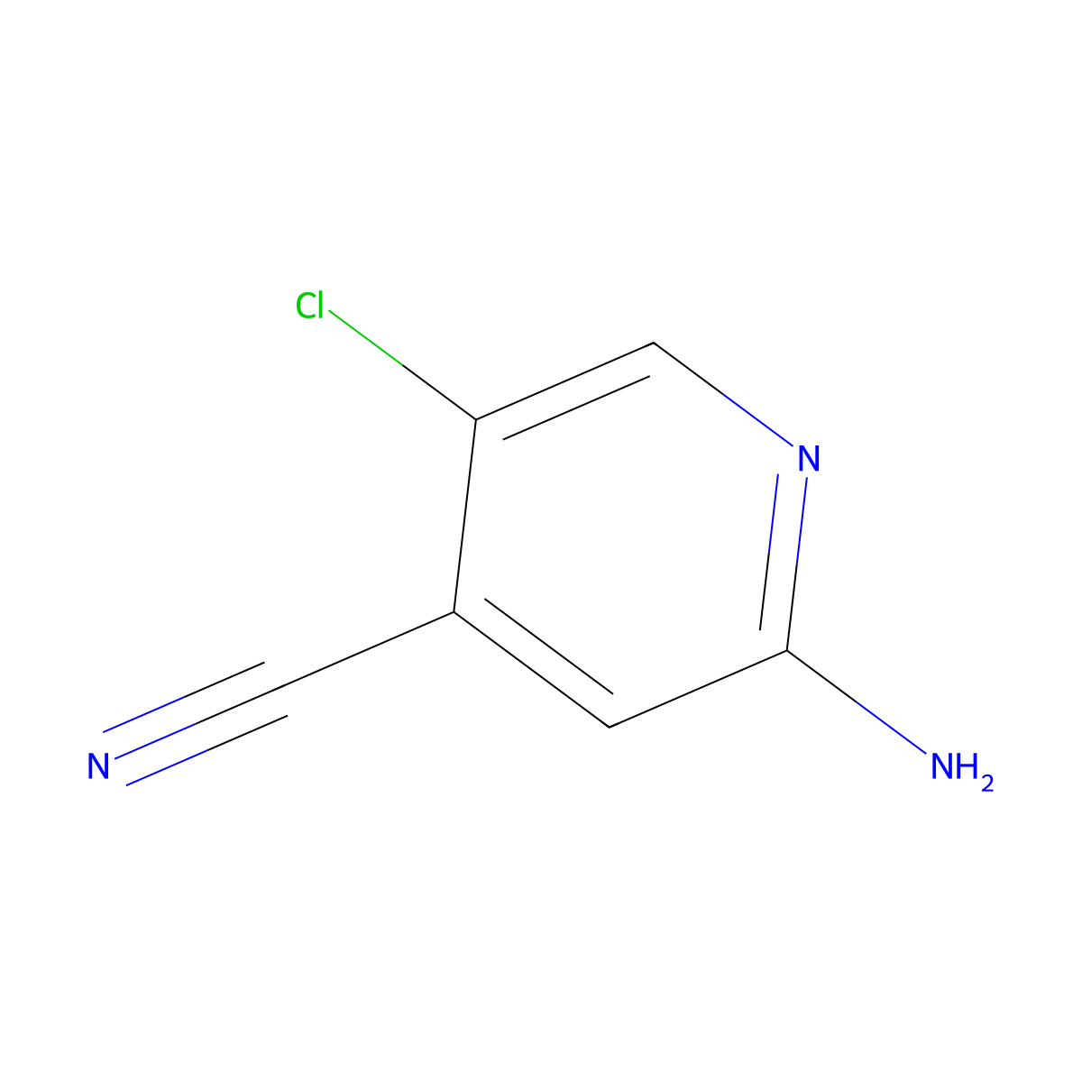 2-Amino-5-chloropyridine-4-carbonitrile molecular structure, CAS 1393106-21-2