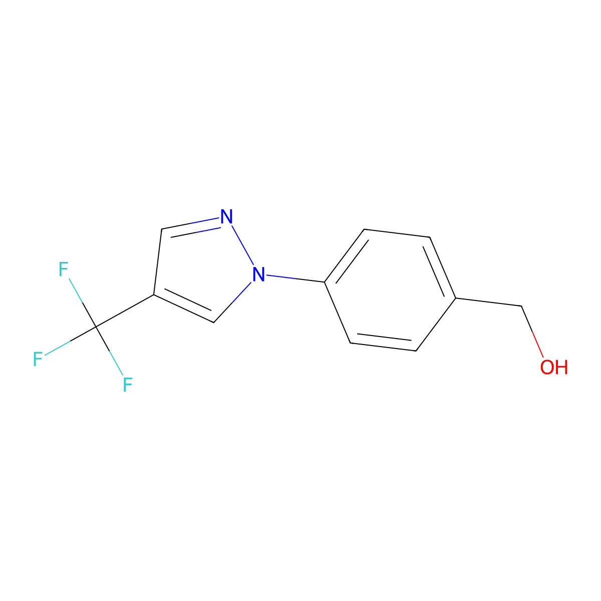 (4-(4-(trifluoromethyl)-1H-pyrazol-1-yl)phenyl)methanol molecular structure, CAS 1393125-26-2