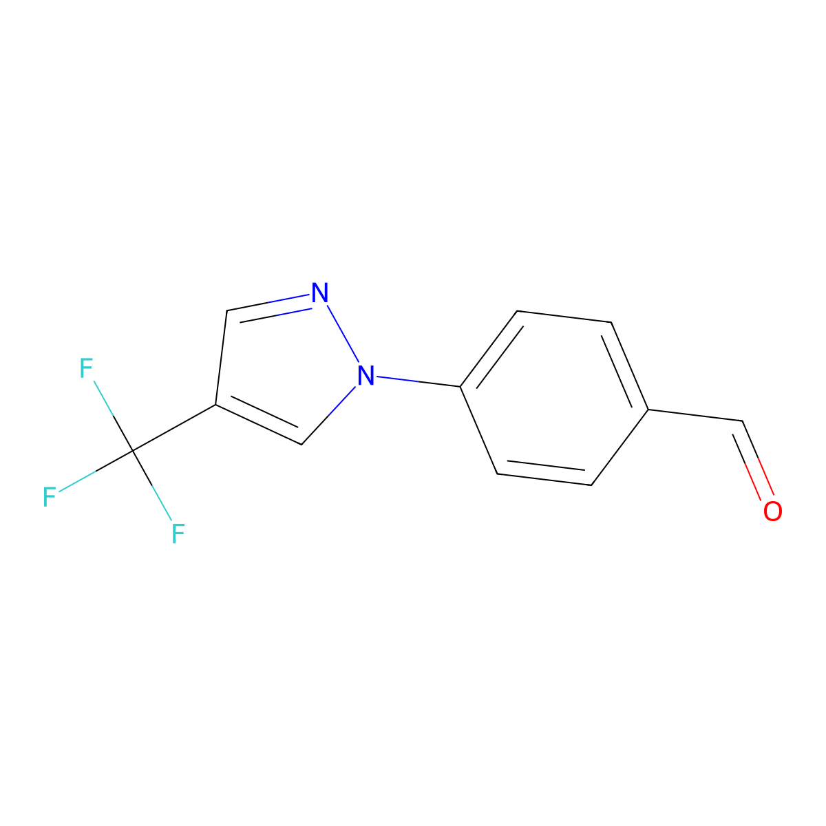4-[4-(trifluoromethyl)-1H-pyrazol-1-yl]benzaldehyde molecular structure, CAS 1393125-27-3