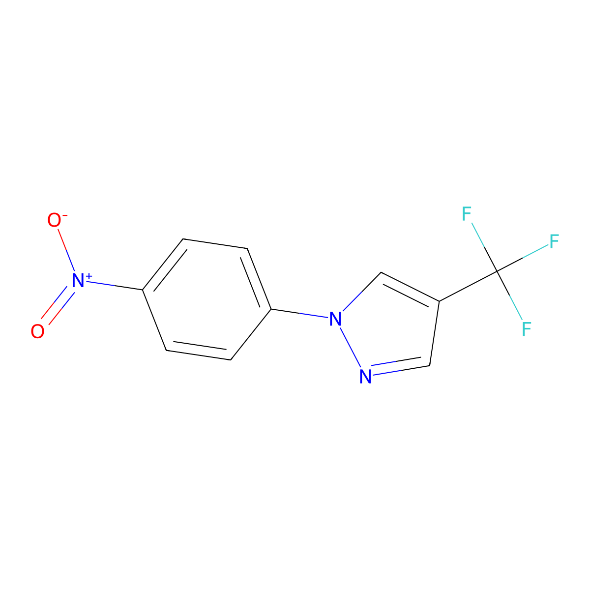 1-(4-nitrophenyl)-4-(trifluoromethyl)-1H-pyrazole molecular structure, CAS 1393125-56-8