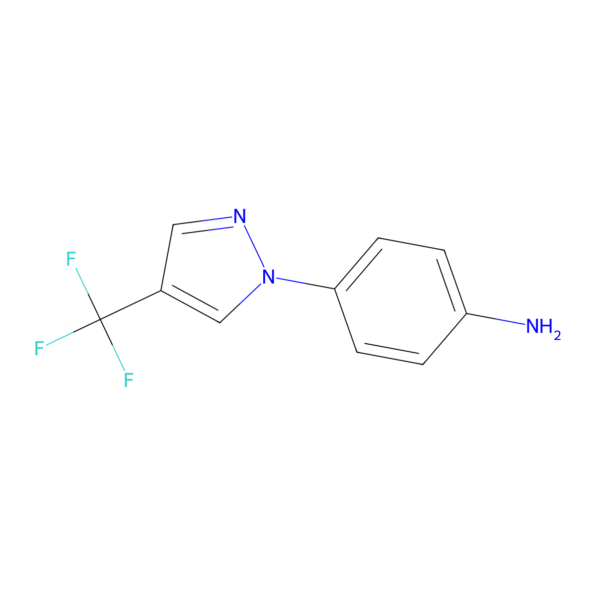4-[4-(trifluoromethyl)-1H-pyrazol-1-yl]aniline molecular structure, CAS 1393125-57-9