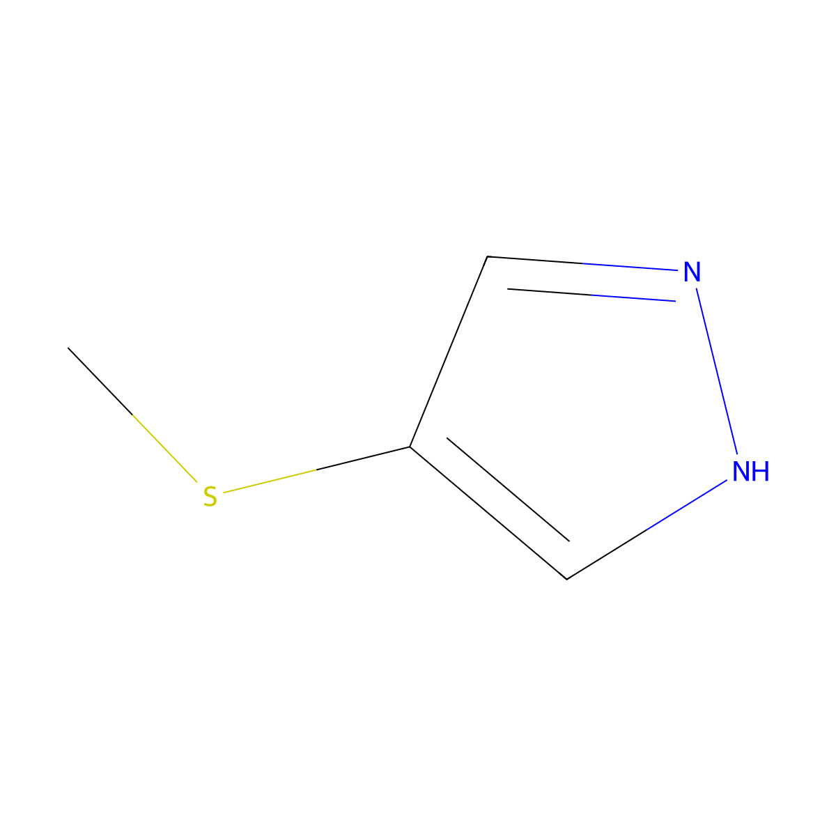 4-(Methylthio)-1H-pyrazole molecular structure, CAS 1393128-21-6