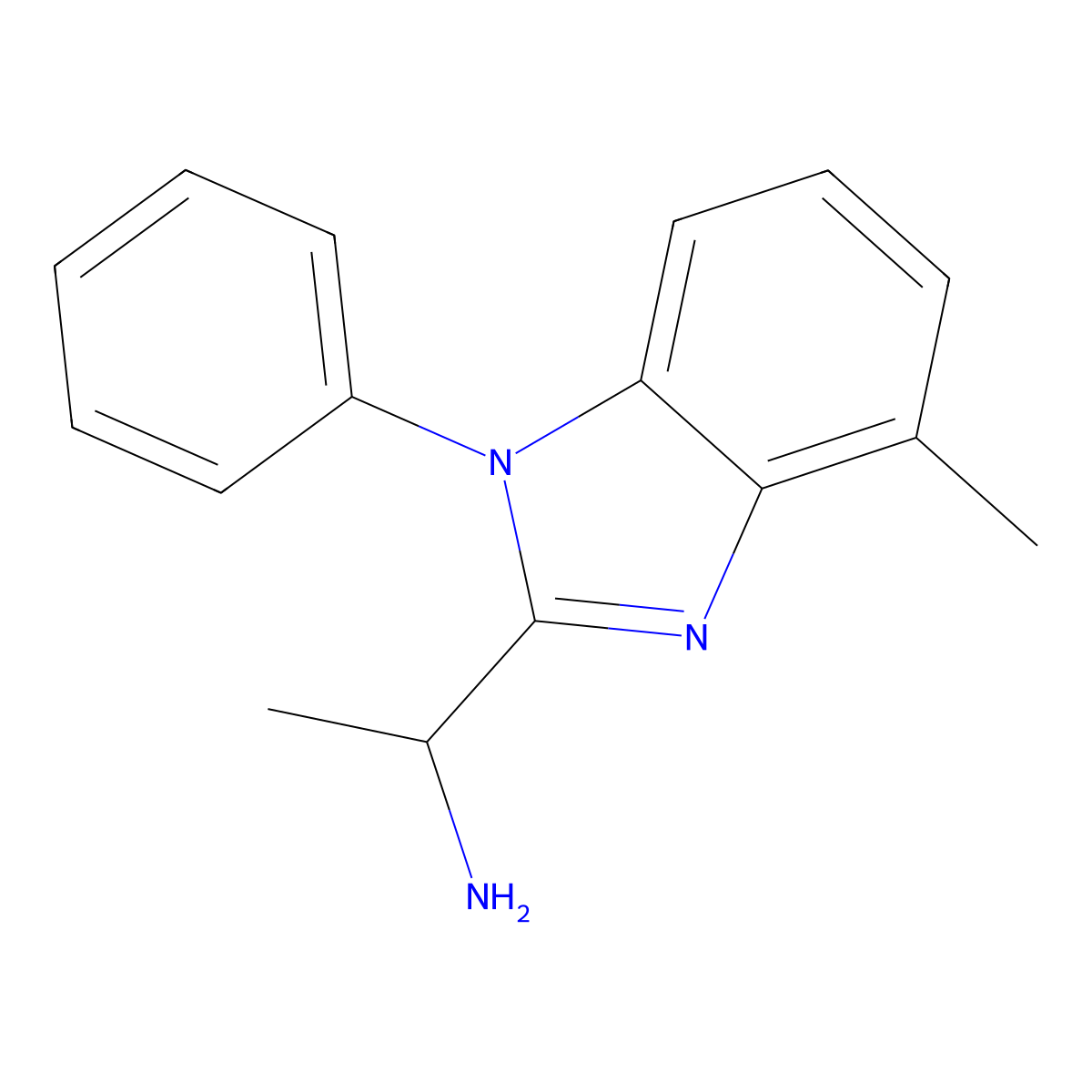(S)-1-(4-Methyl-1-phenyl-1H-benzo[D]imidazol-2-YL)ethanamine molecular structure, CAS 1393175-99-9
