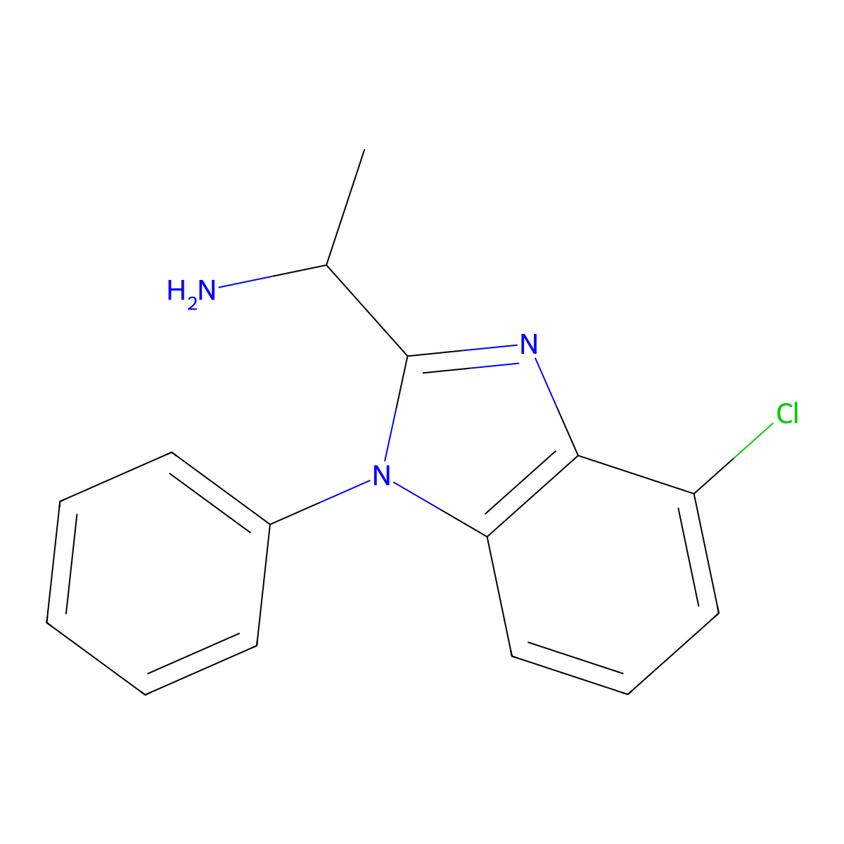 (S)-1-(4-Chloro-1-phenyl-1H-benzo[D]imidazol-2-YL)ethanamine molecular structure, CAS 1393176-11-8