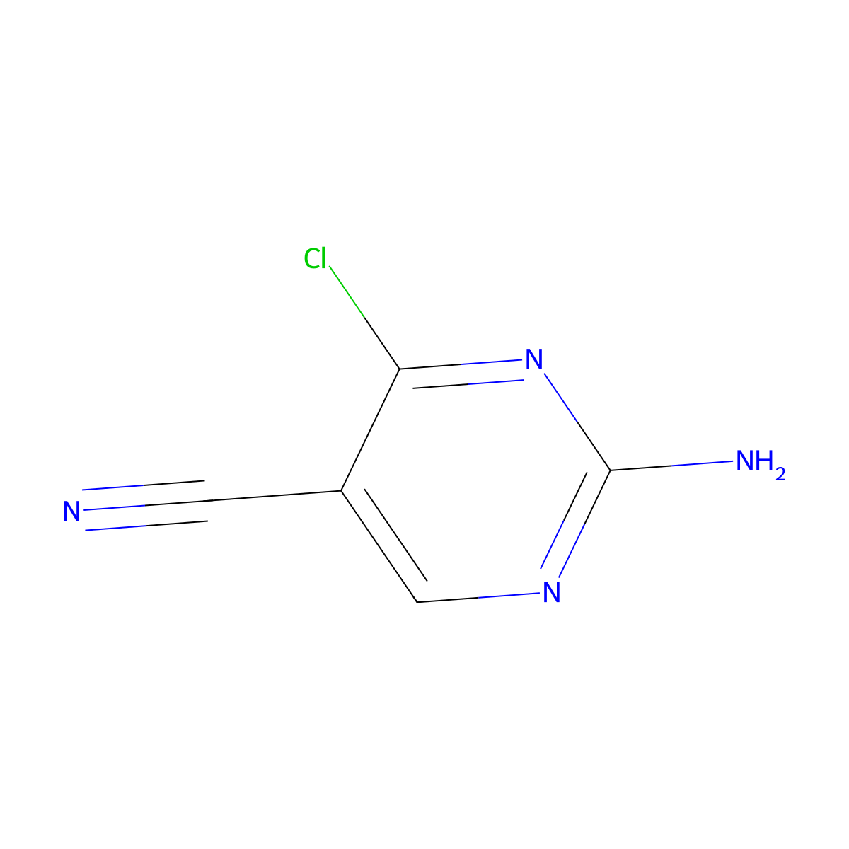 2-Amino-4-chloropyrimidine-5-carbonitrile molecular structure, CAS 1393179-35-5