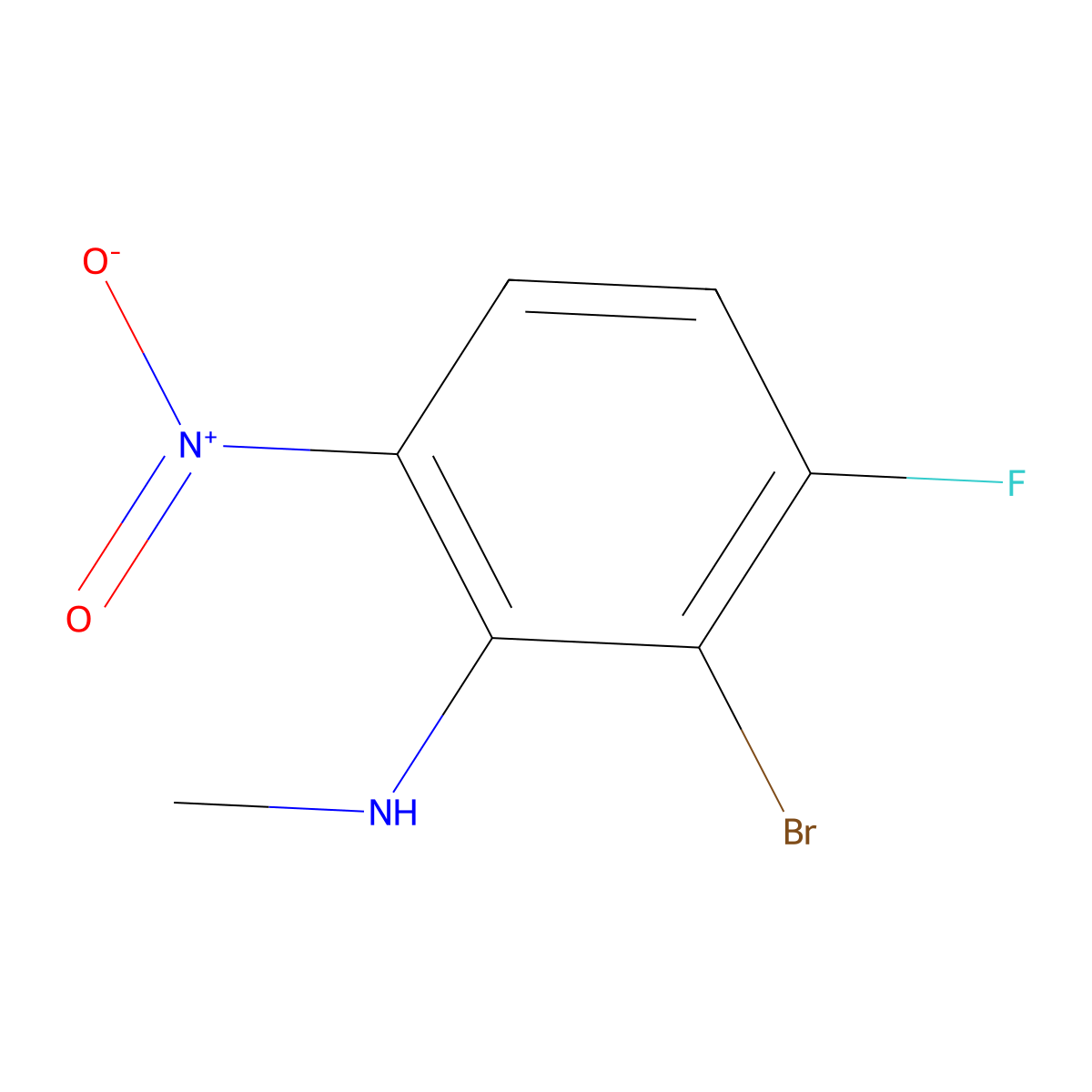 2-Bromo-3-fluoro-N-methyl-6-nitroaniline molecular structure, CAS 1393179-36-6