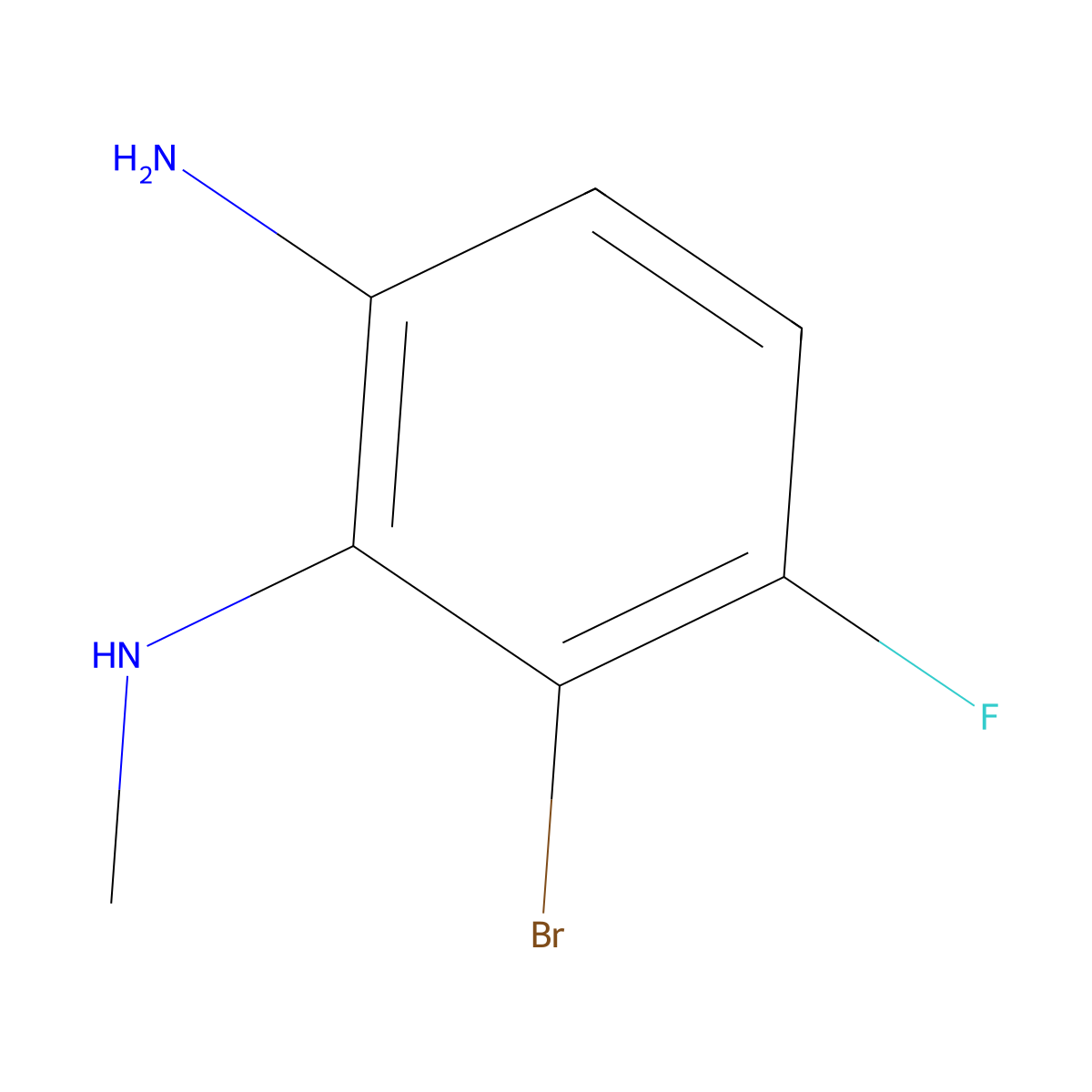 6-Bromo-5-fluoro-1-N-methylbenzene-1,2-diamine molecular structure, CAS 1393179-37-7