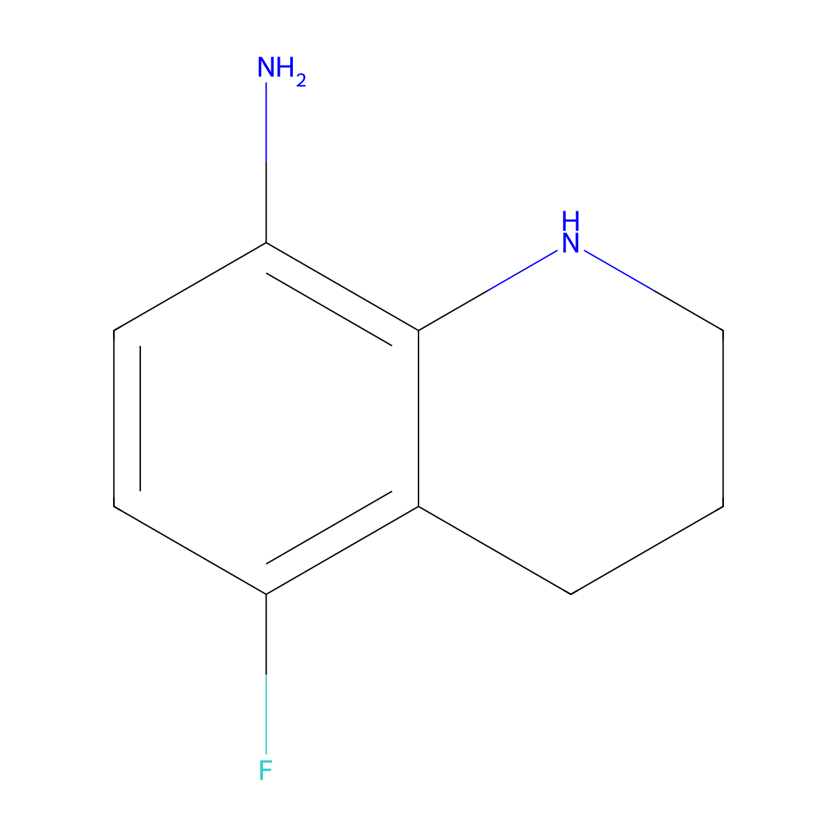 5-Fluoro-1,2,3,4-tetrahydroquinolin-8-amine molecular structure, CAS 1393179-55-9
