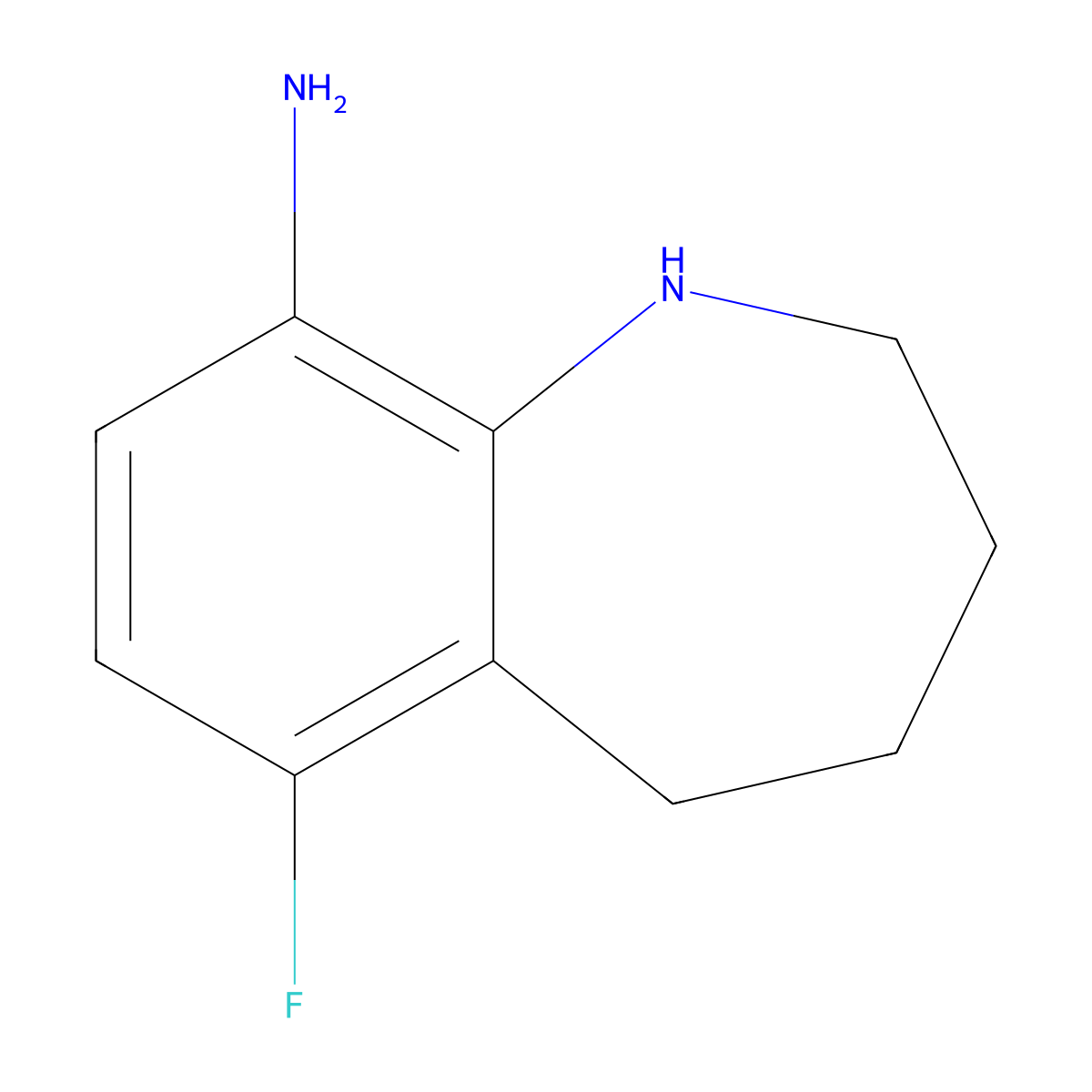 6-Fluoro-2,3,4,5-tetrahydro-1H-benzo[B]azepin-9-amine molecular structure, CAS 1393179-61-7