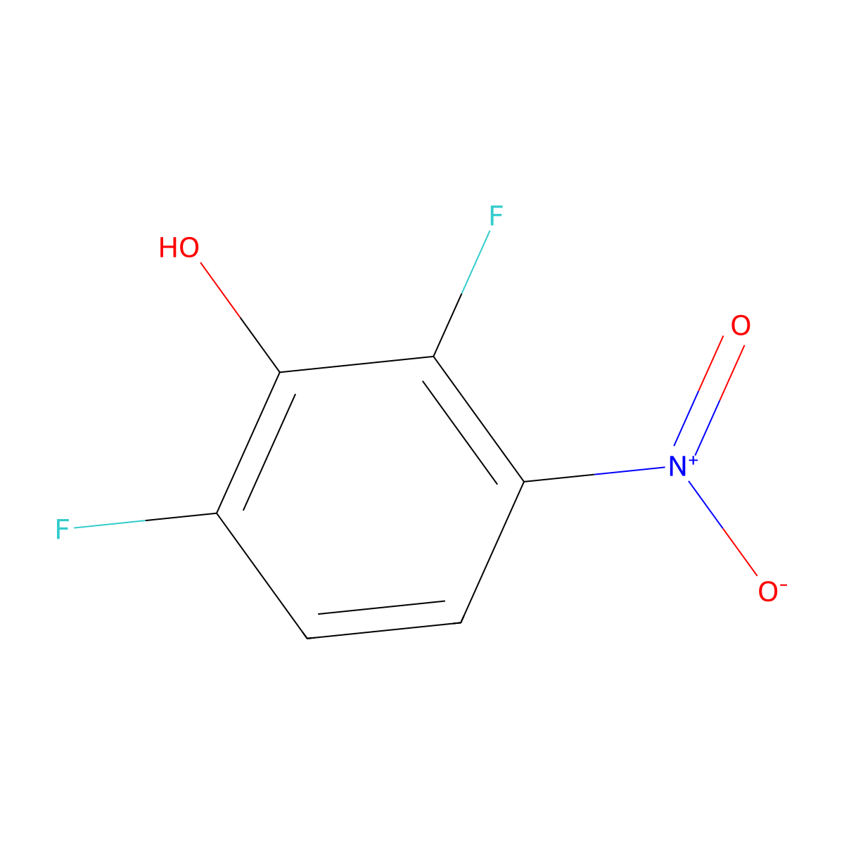 2,6-Difluoro-3-nitrophenol molecular structure, CAS 1393179-72-0
