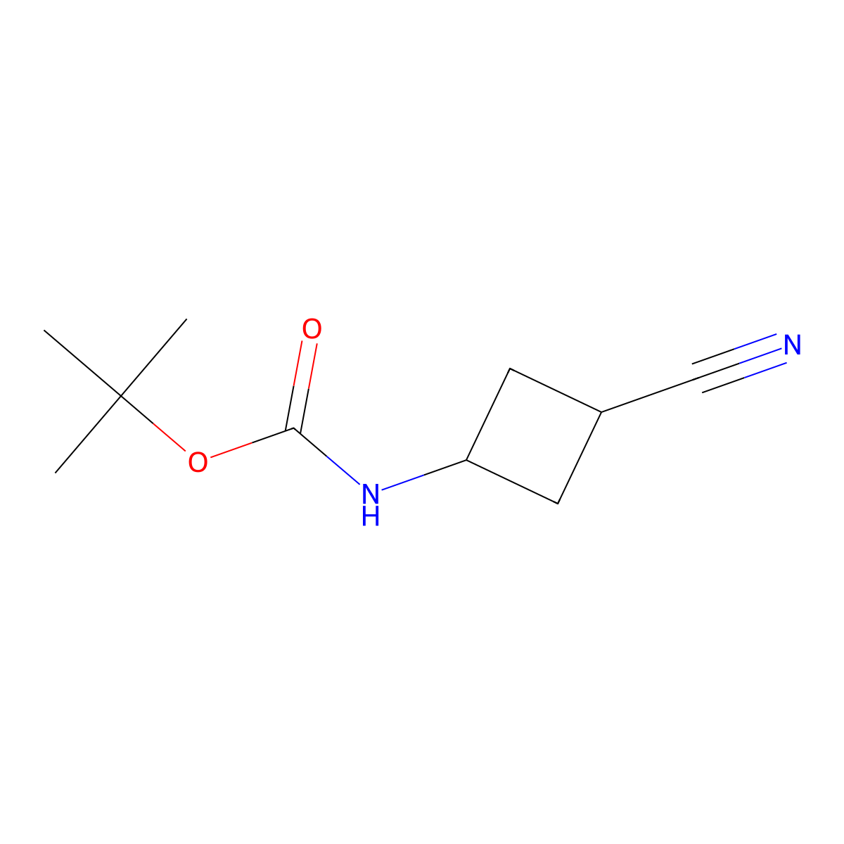 rac-tert-butyl N-[(1r,3r)-3-cyanocyclobutyl]carbamate molecular structure, CAS 1393180-29-4