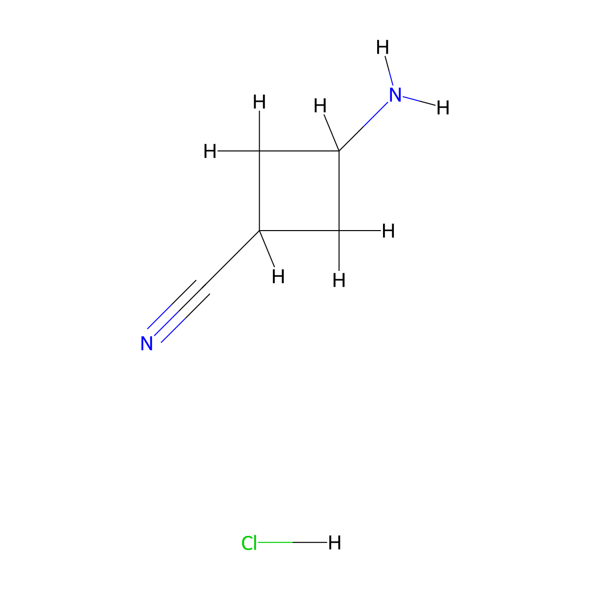 3-Aminocyclobutane-1-carbonitrile hydrochloride molecular structure, CAS 1393180-30-7