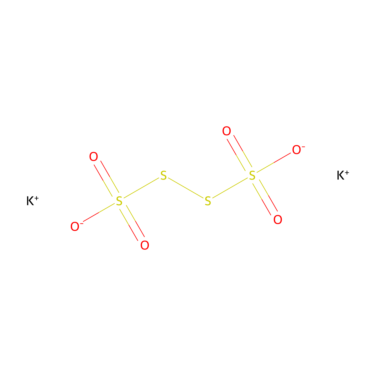 Potassium Tetrathionate molecular structure, CAS 13932-13-3