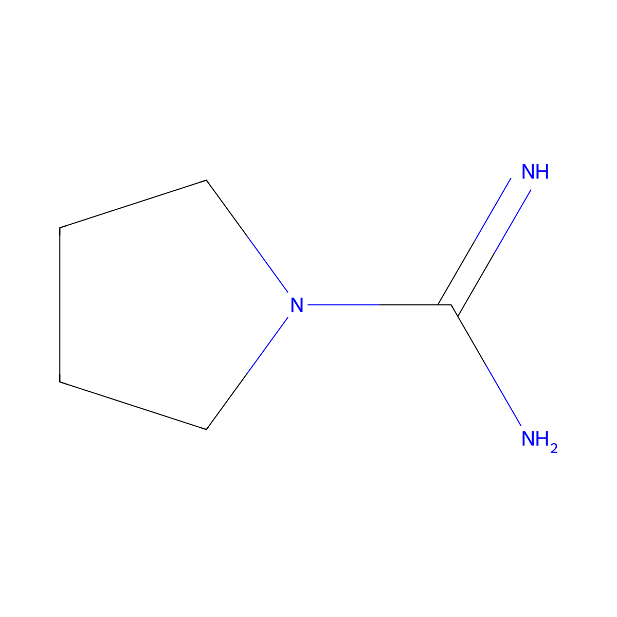Pyrrolidine-1-carboximidamide molecular structure, CAS 13932-58-6