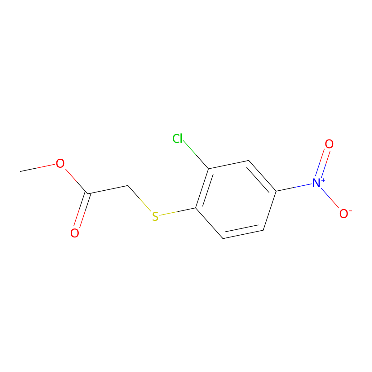 Methyl [(2-chloro-4-nitrophenyl)thio]acetate molecular structure, CAS 139326-35-5