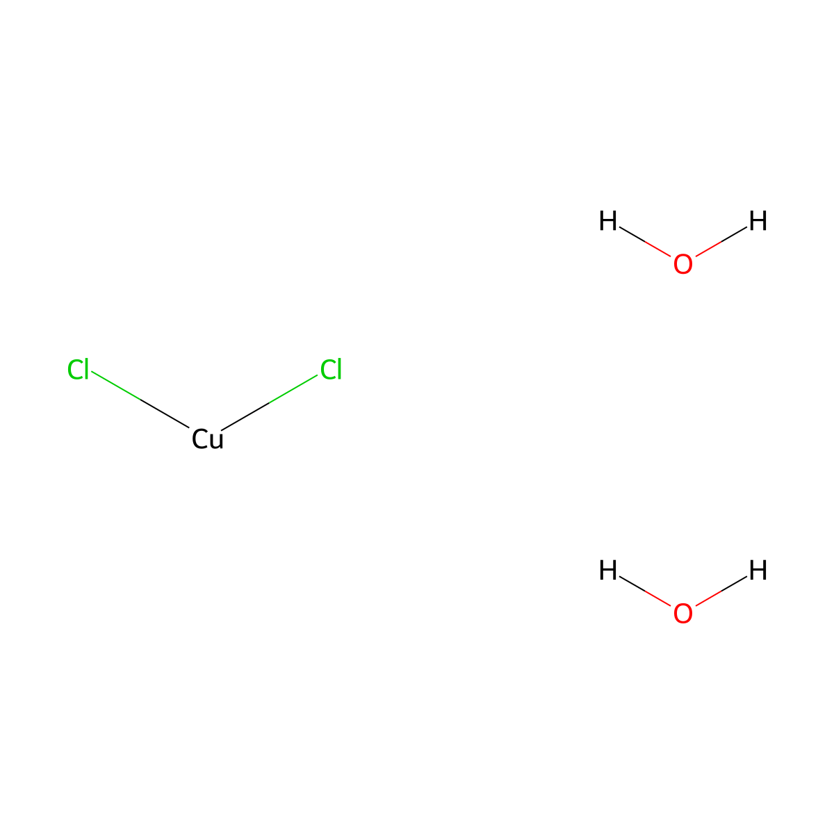 Cupric chloride dihydrate molecular structure, CAS 13933-17-0