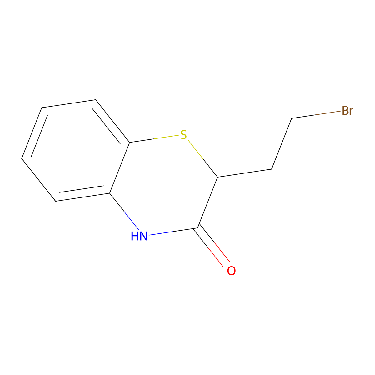2-(2-bromoethyl)-3,4-dihydro-2H-1,4-benzothiazin-3-one molecular structure, CAS 139331-19-4
