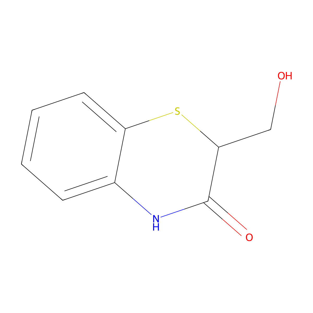 2-(hydroxymethyl)-4H-1,4-benzothiazin-3-one molecular structure, CAS 139331-61-6