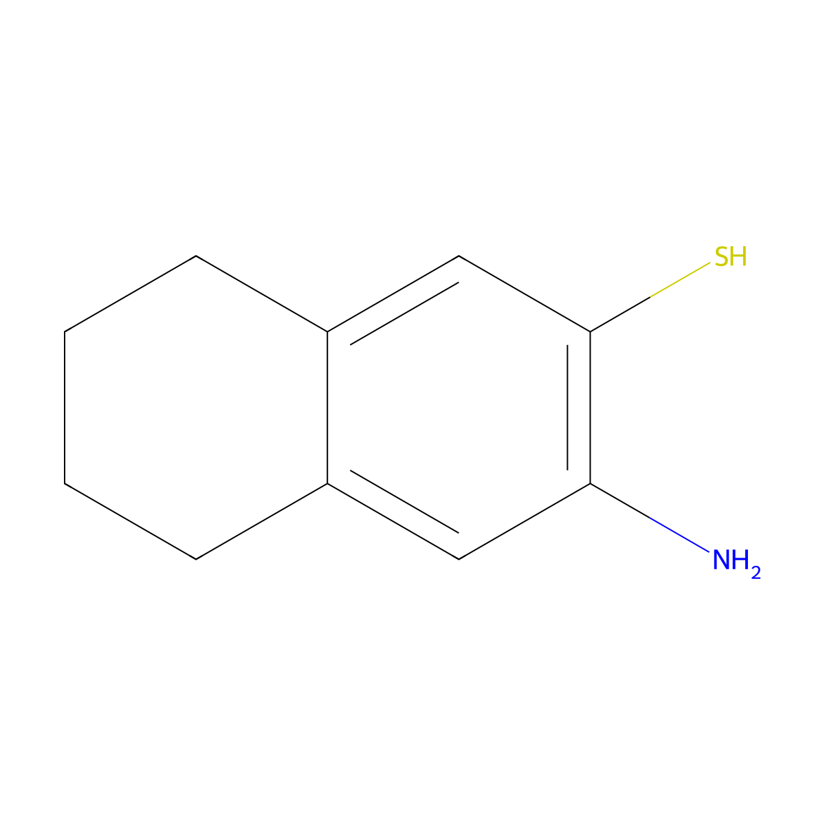 3-Amino-5,6,7,8-tetrahydronaphthalene-2-thiol molecular structure, CAS 139331-72-9