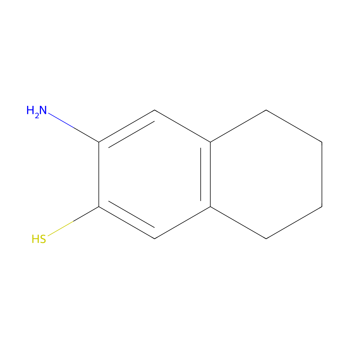 3-Amino-5,6,7,8-tetrahydronaphthalene-2-thiol molecular structure, CAS 139331-72-9