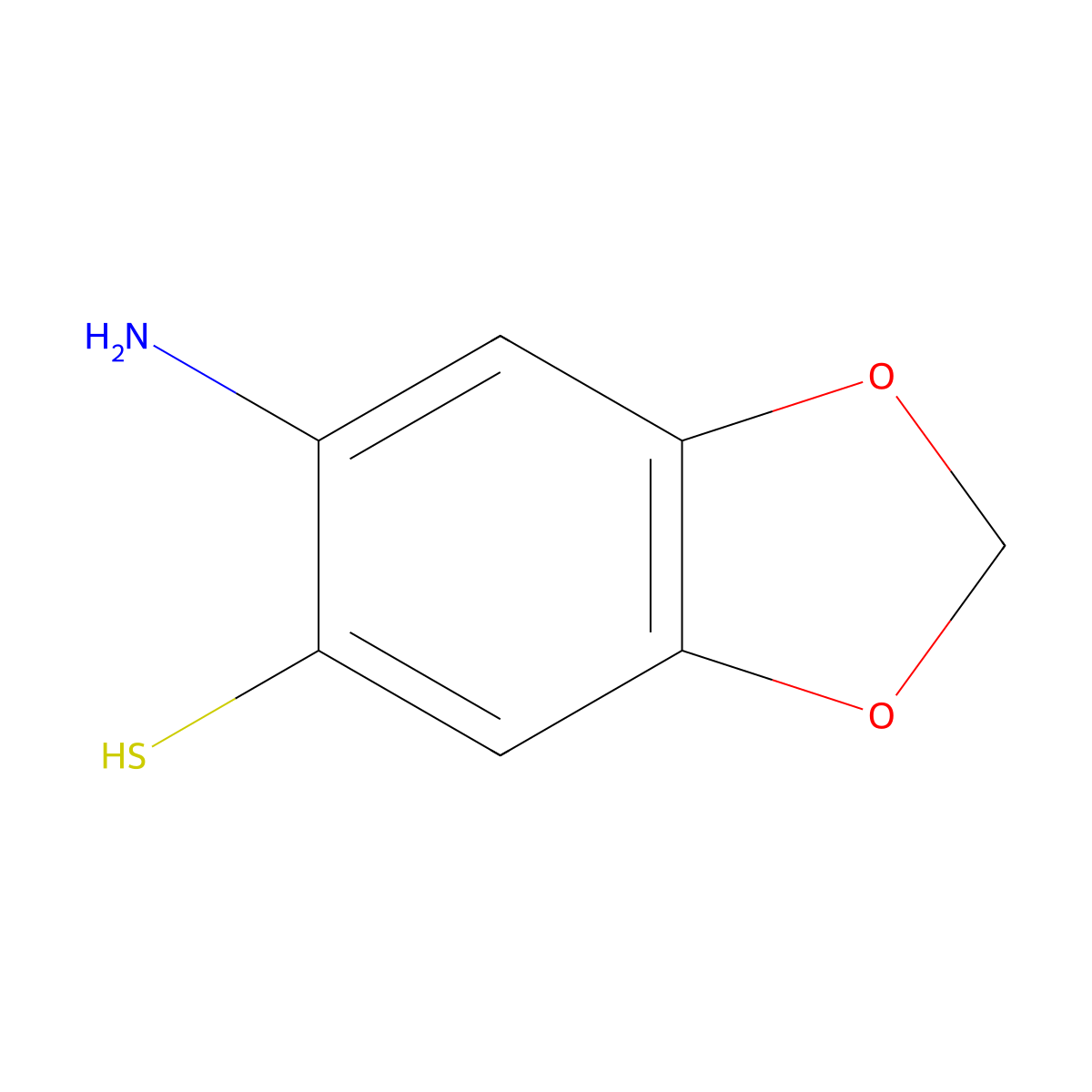 6-amino-2H-1,3-benzodioxole-5-thiol molecular structure, CAS 139331-79-6