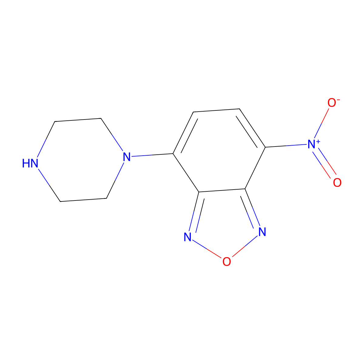 4-Nitro-7-piperazino-2,1,3-benzoxadiazole molecular structure, CAS 139332-66-4