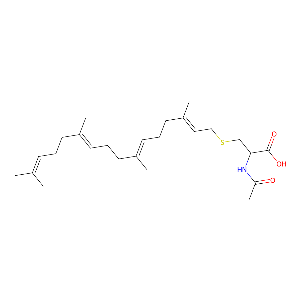 N-Acetyl-S-geranylgeranyl-cysteine molecular structure, CAS 139332-94-8