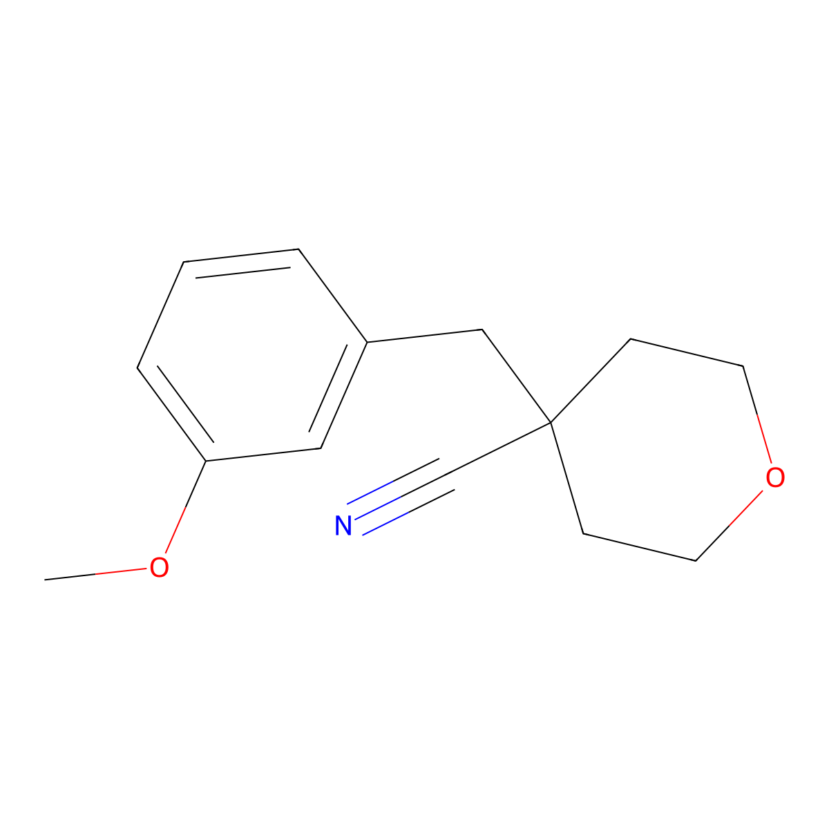 4-[(3-Methoxyphenyl)methyl]oxane-4-carbonitrile molecular structure, CAS 1393330-44-3