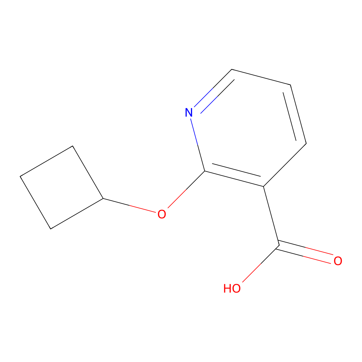 2-Cyclobutoxypyridine-3-carboxylic acid molecular structure, CAS 1393330-47-6
