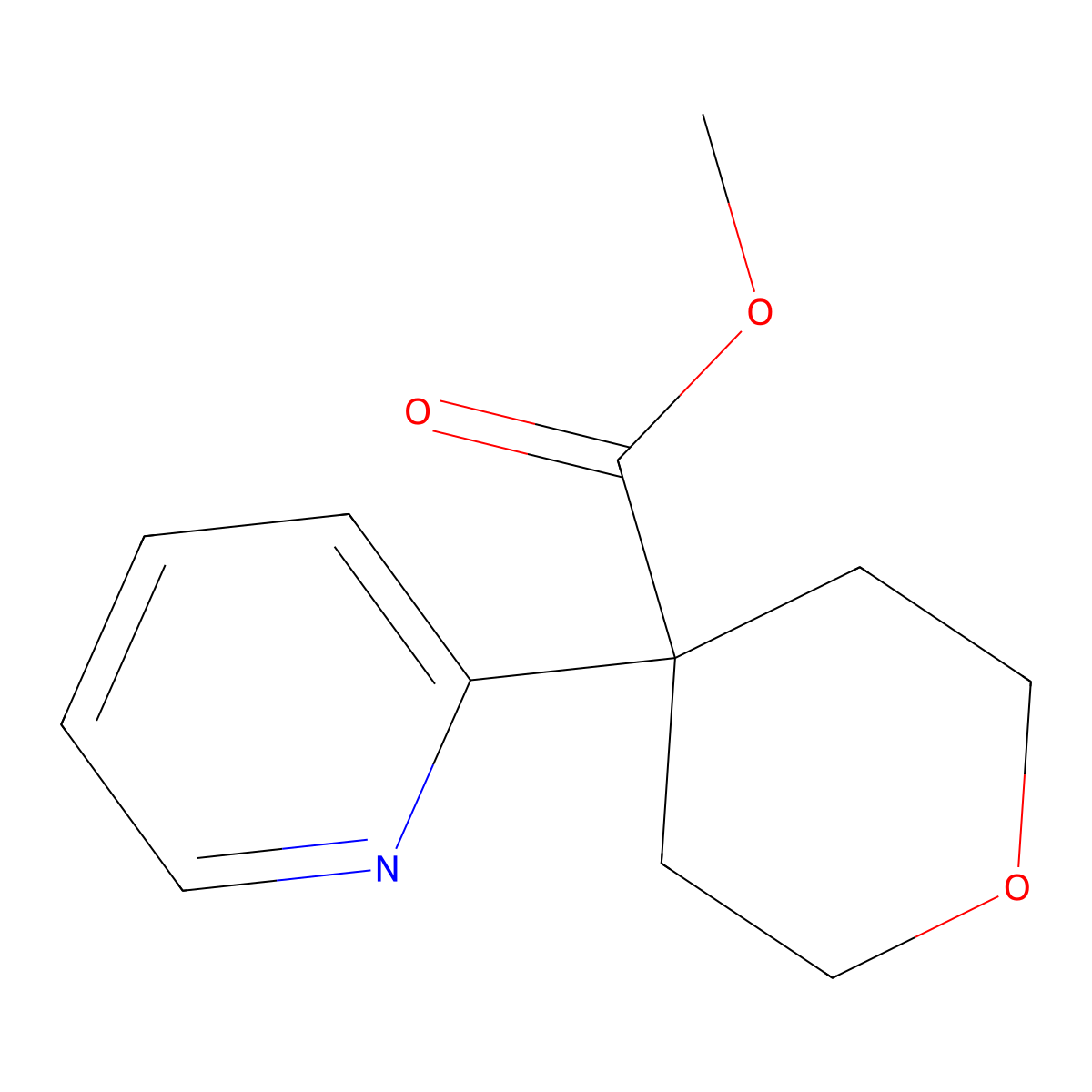 Methyl 4-(pyridin-2-yl)oxane-4-carboxylate molecular structure, CAS 1393330-50-1