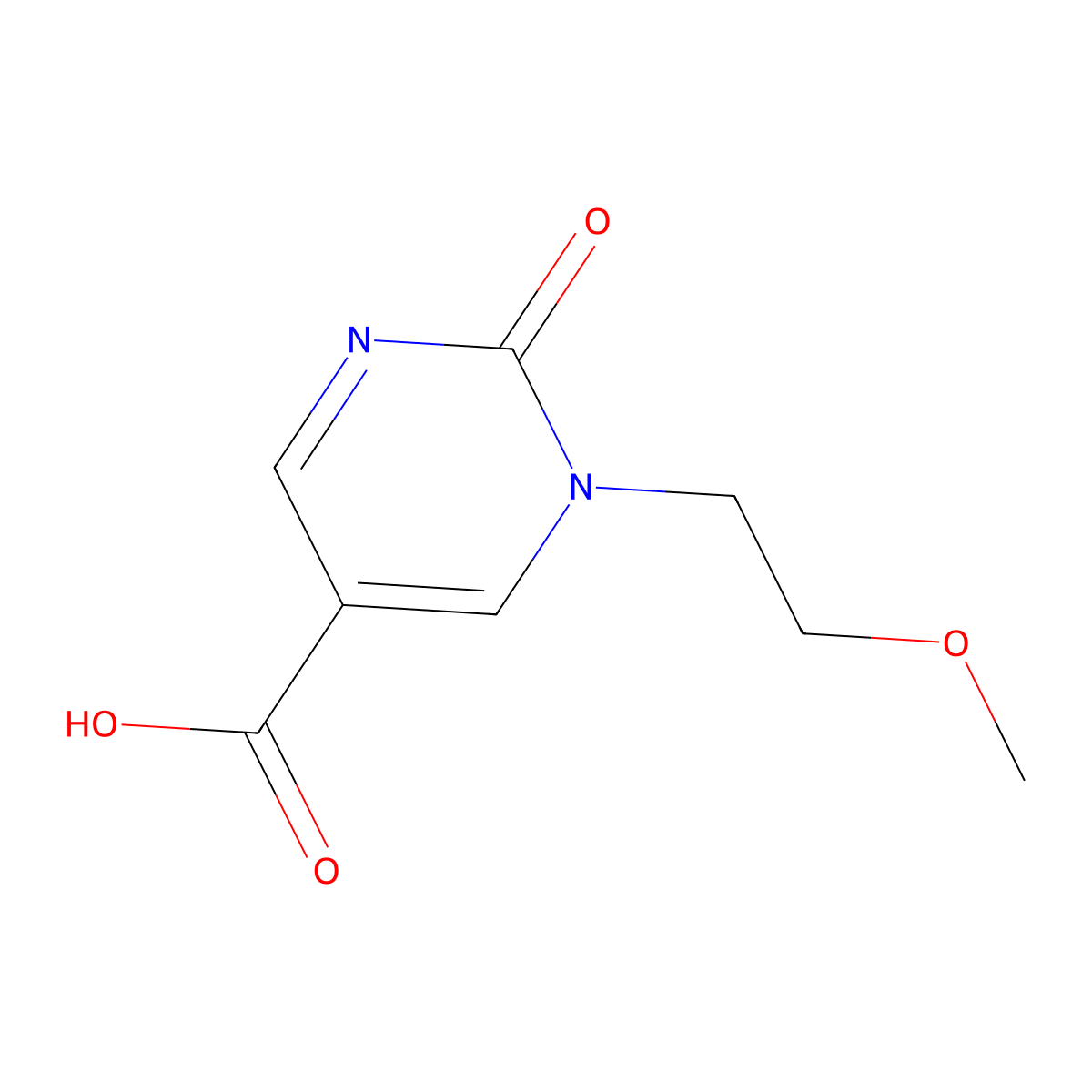 1-(2-Methoxyethyl)-2-oxo-1,2-dihydropyrimidine-5-carboxylic acid molecular structure, CAS 1393330-55-6