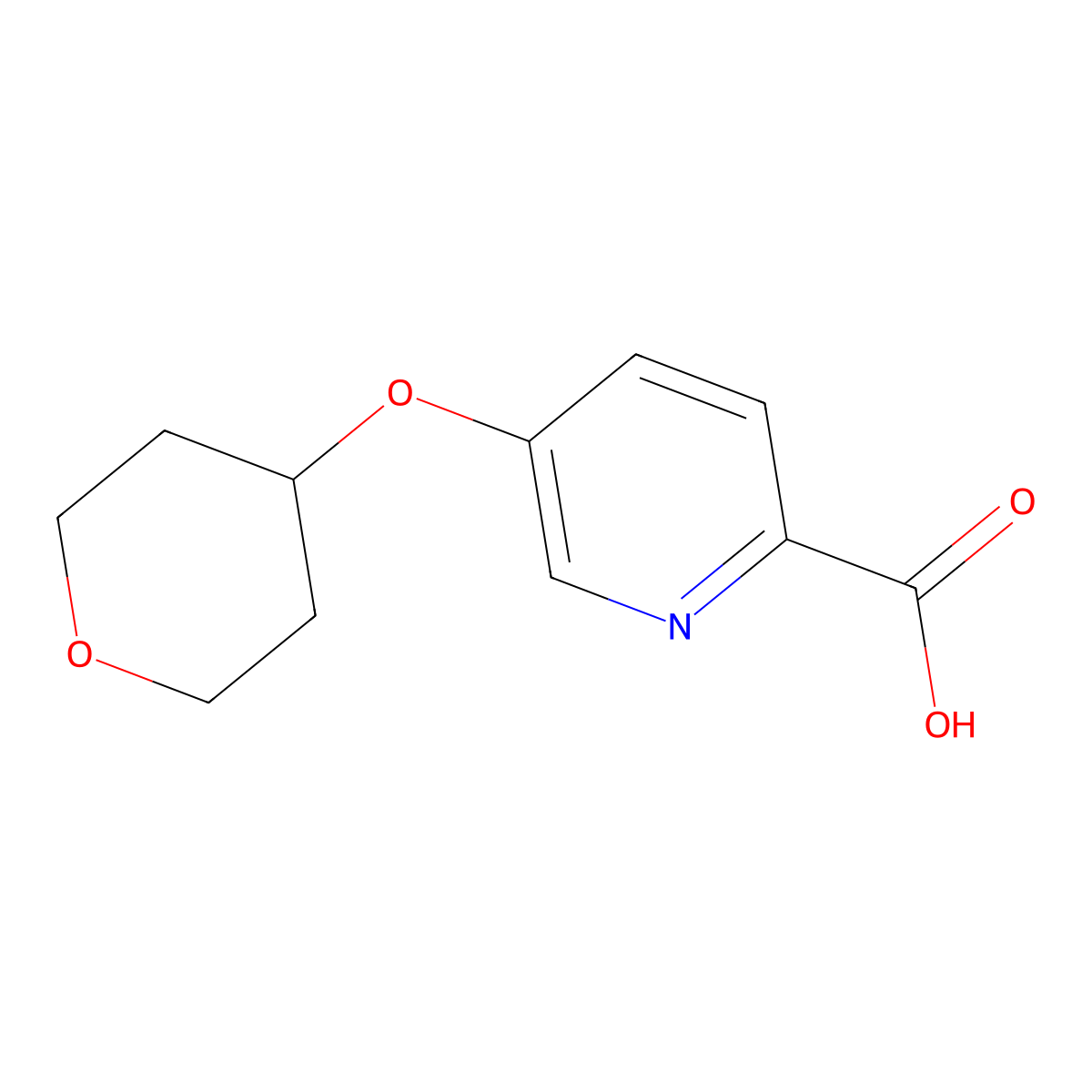 5-(Oxan-4-yloxy)pyridine-2-carboxylic acid molecular structure, CAS 1393330-58-9