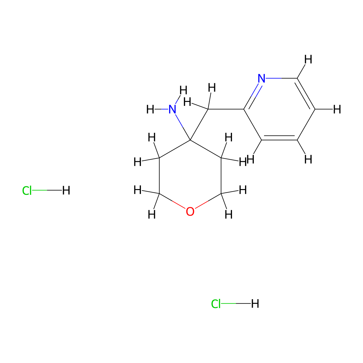 4-(Pyridin-2-ylmethyl)tetrahydro-2H-pyran-4-amine dihydrochloride molecular structure, CAS 1393330-59-0