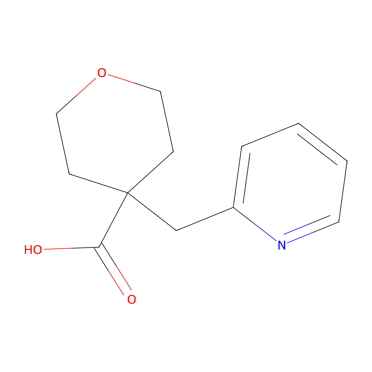 4-(Pyridin-2-ylmethyl)oxane-4-carboxylic acid molecular structure, CAS 1393330-60-3