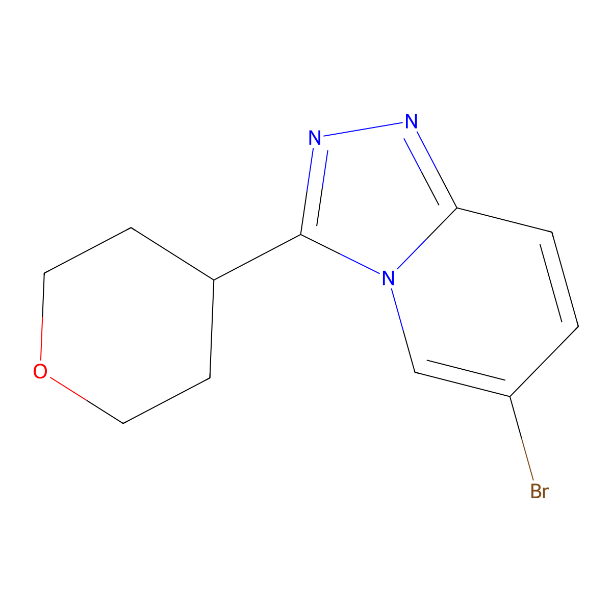 6-Bromo-3-(oxan-4-yl)-[1,2,4]triazolo[4,3-a]pyridine molecular structure, CAS 1393330-66-9