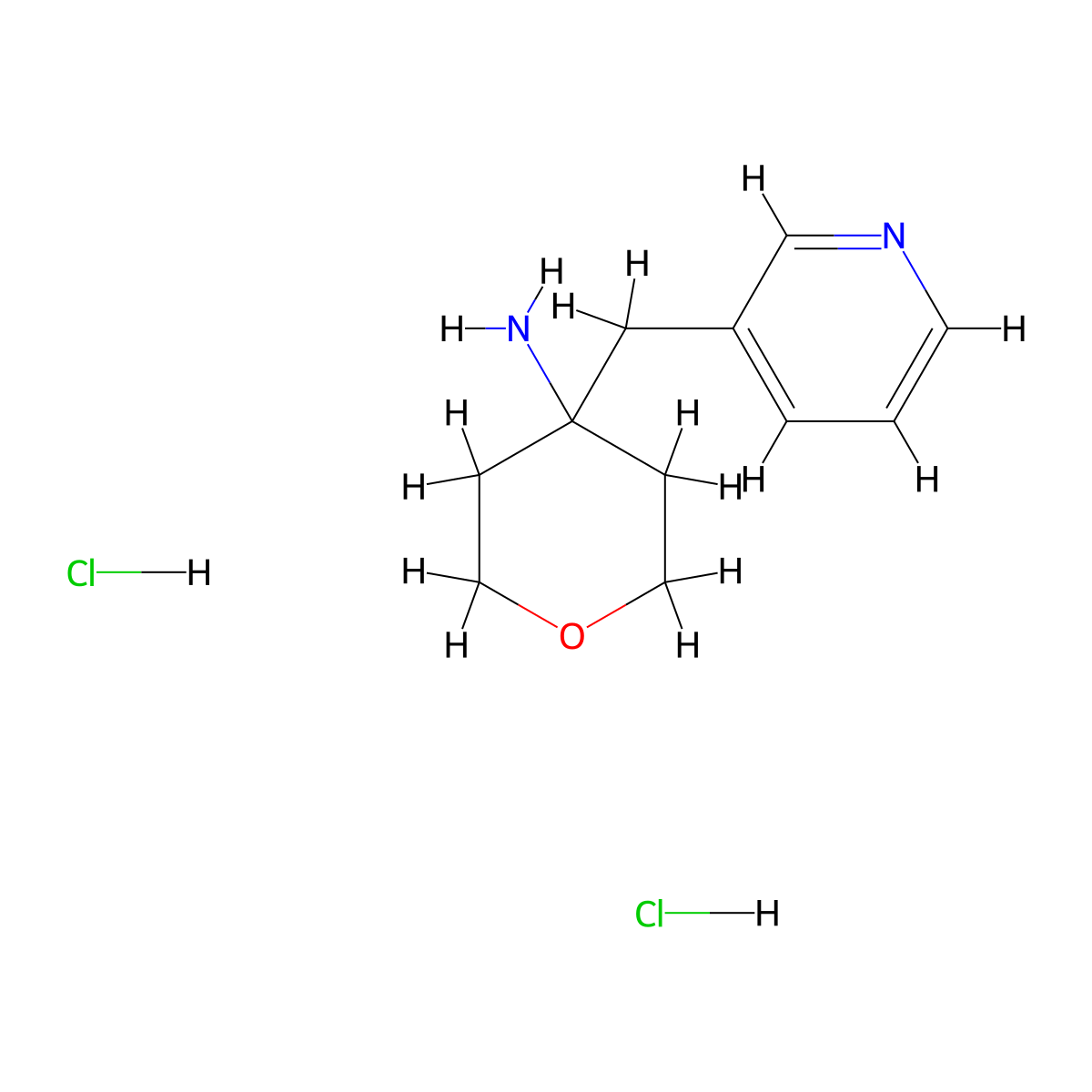 4-(Pyridin-3-ylmethyl)tetrahydro-2H-pyran-4-amine dihydrochloride molecular structure, CAS 1393330-67-0