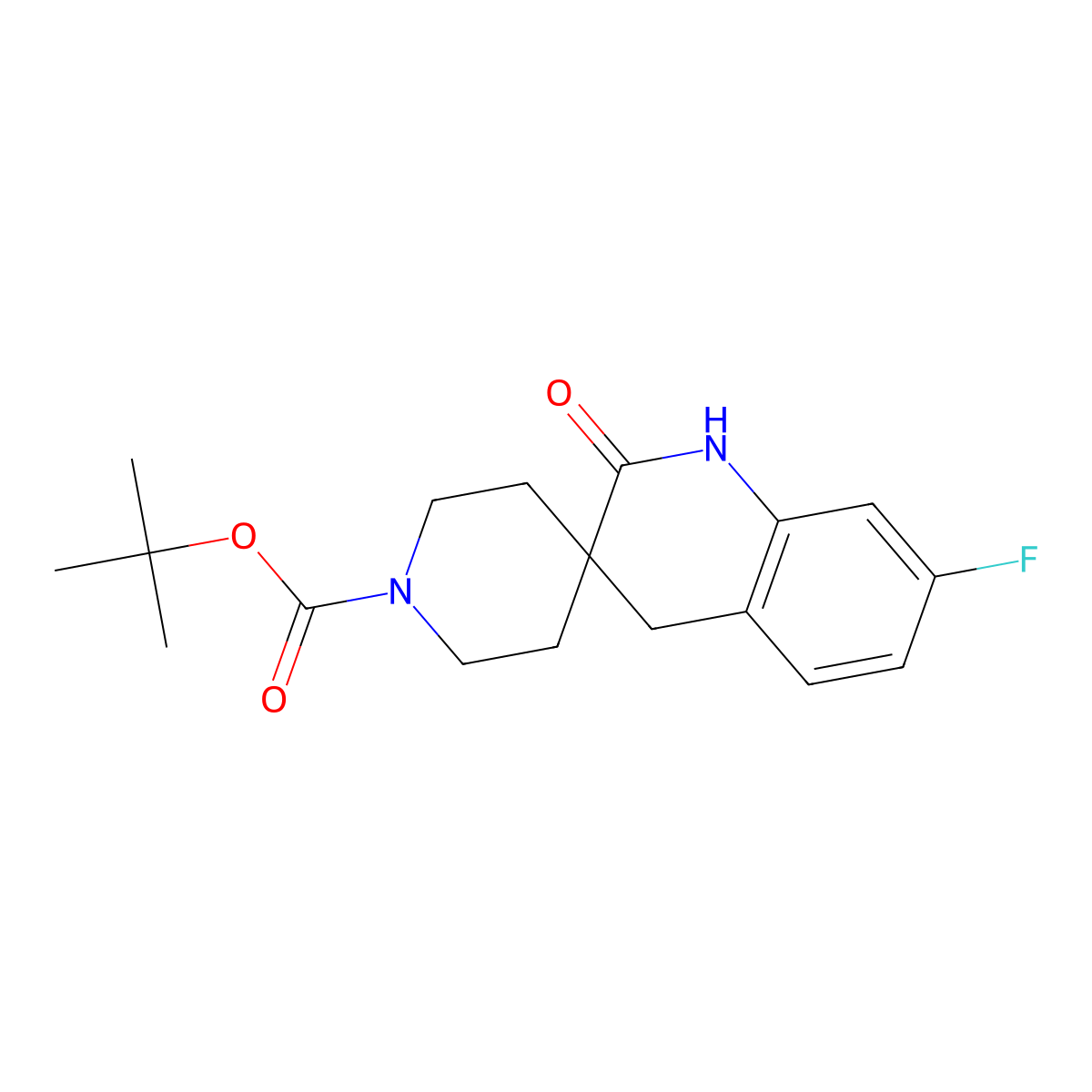 tert-Butyl 7'-fluoro-2'-oxo-2',4'-dihydro-1'H-spiro[piperidine-4,3'-quinoline]-1 molecular structure, CAS 1393330-69-2
