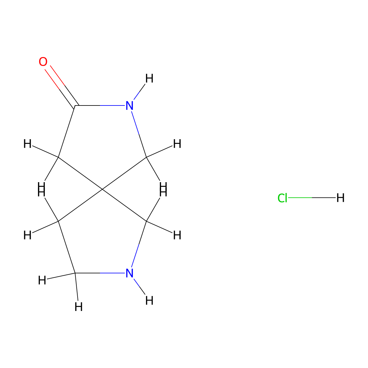 2,7-Diazaspiro(4.4)nonan-3-one hydrochloride molecular structure, CAS 1393330-70-5