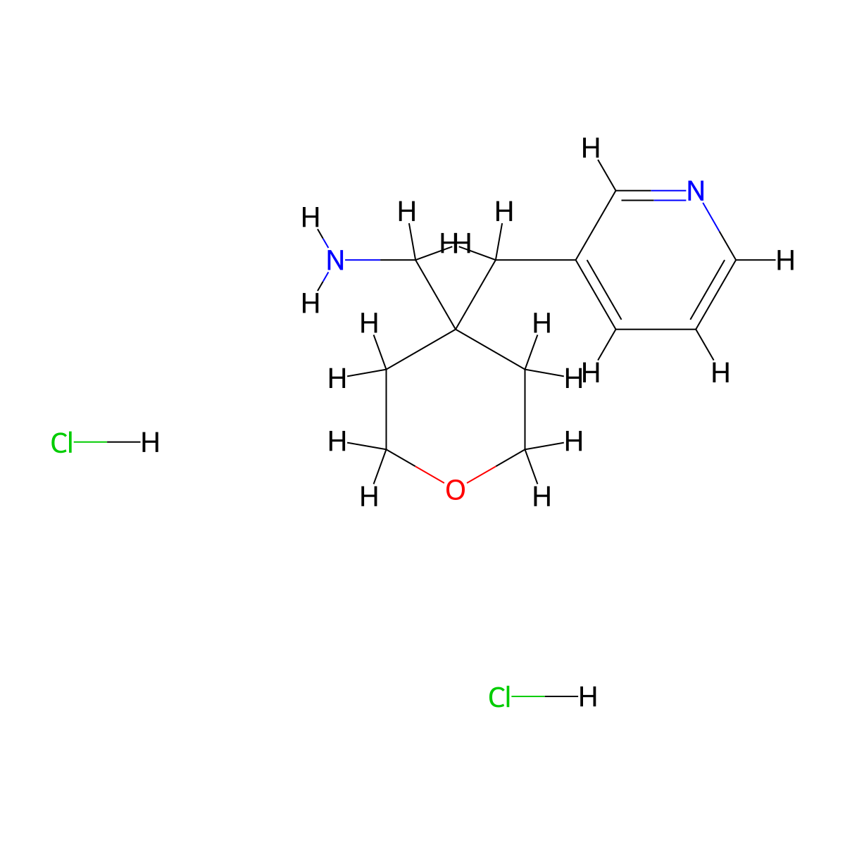 [4-(Pyridin-3-ylmethyl)oxan-4-yl]methanamine dihydrochloride molecular structure, CAS 1393330-72-7