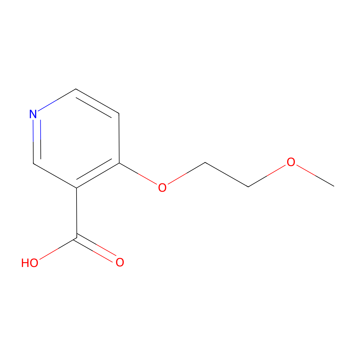 4-(2-Methoxyethoxy)pyridine-3-carboxylic acid molecular structure, CAS 1393330-73-8