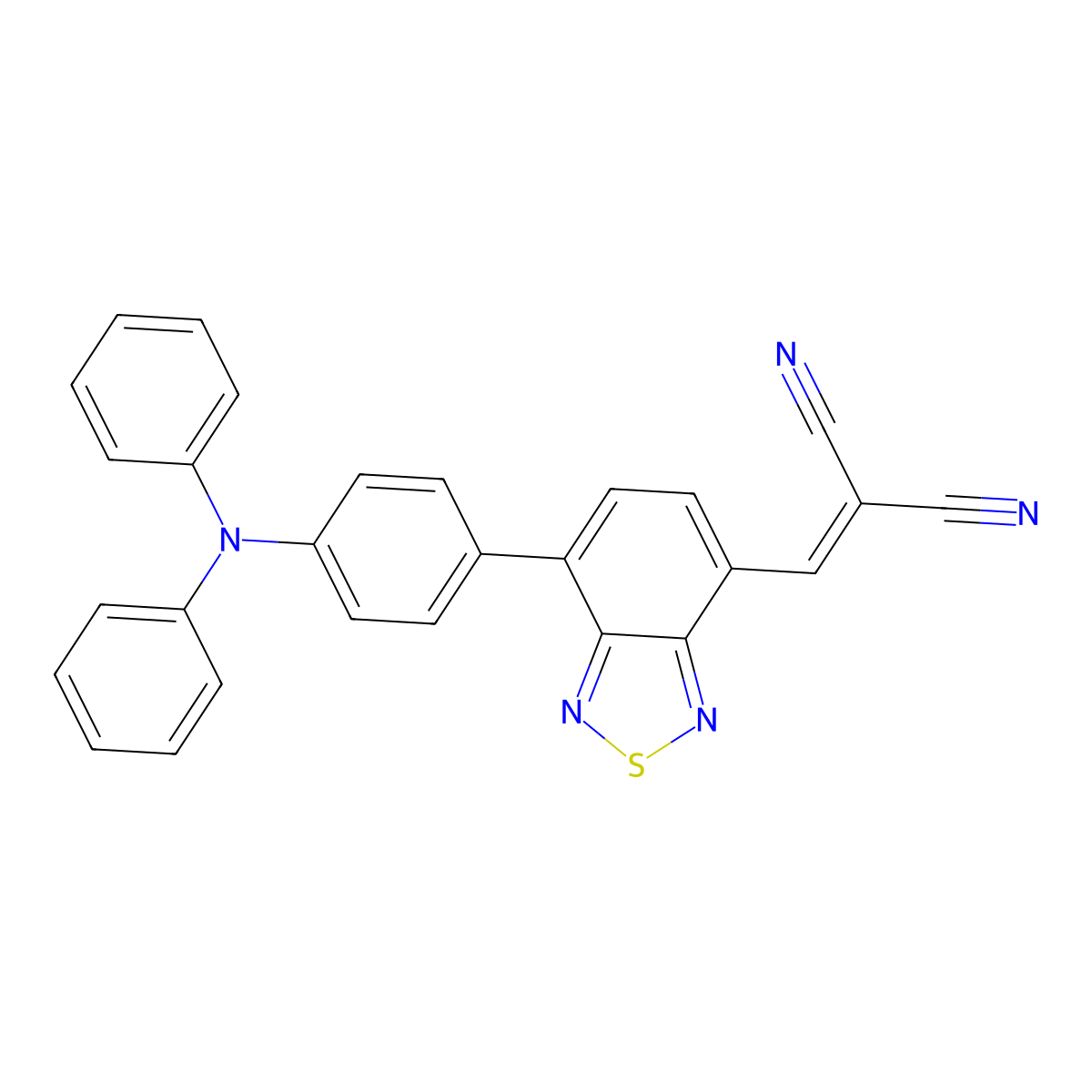 2-[7-(4-Diphenylaminophenyl)-2,1,3-benzothiadiazol-4-yl]methylenepropanedinitrile molecular structure, CAS 1393343-60-6