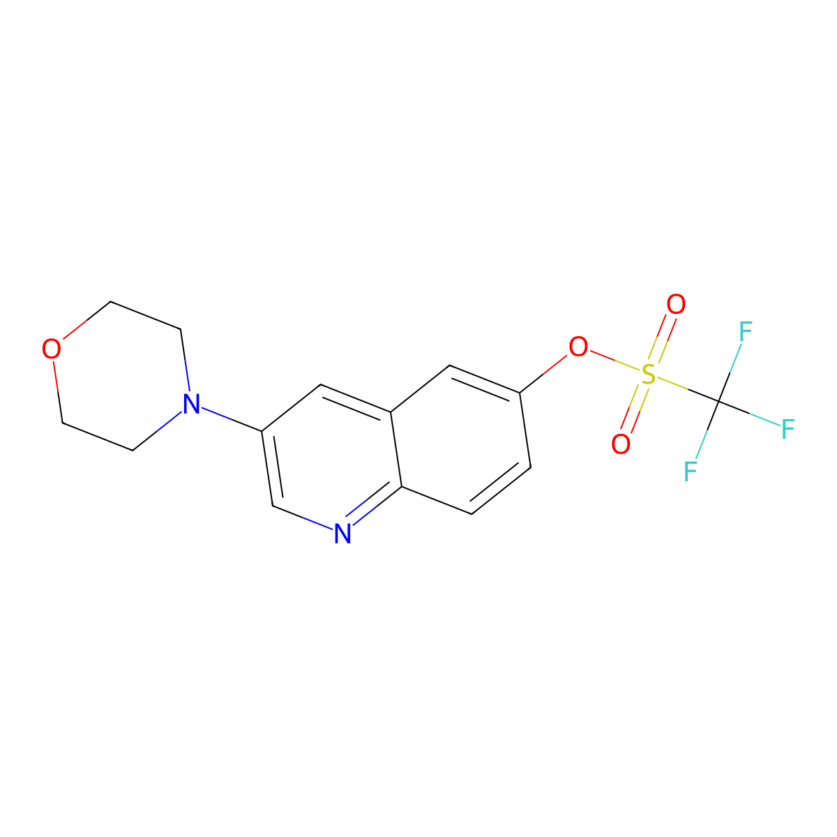 3-Morpholinoquinolin-6-yl trifluoromethanesulfonate molecular structure, CAS 1393353-28-0