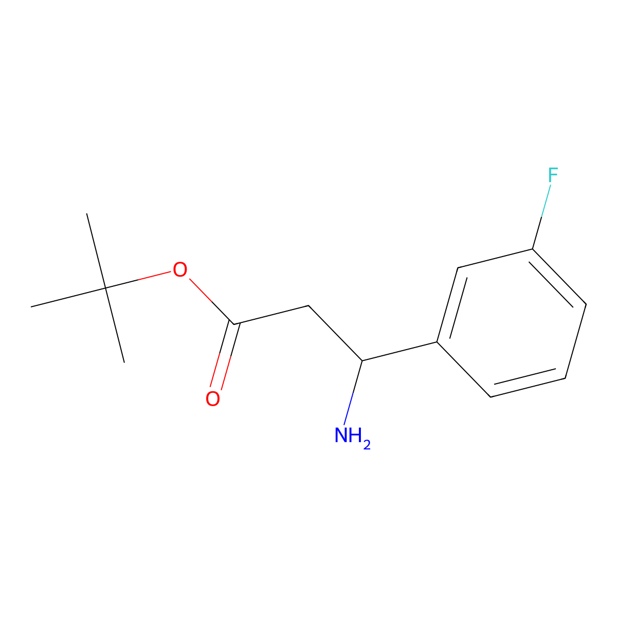 tert-butyl (3S)-3-amino-3-(3-fluorophenyl)propanoate molecular structure, CAS 1393363-73-9