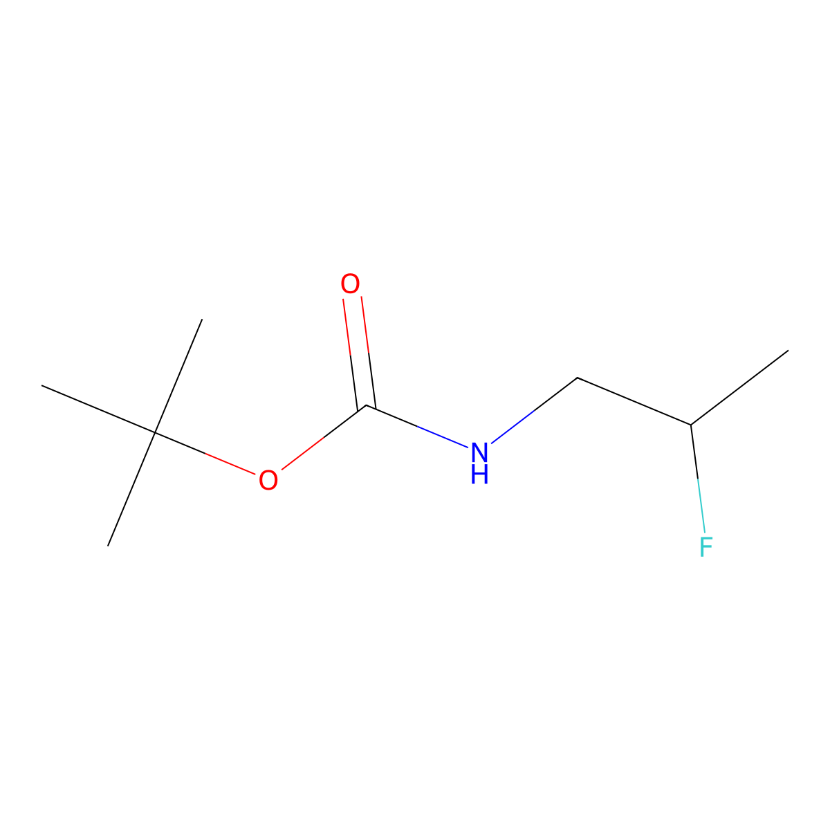 tert-butyl N-(2-fluoropropyl)carbamate molecular structure, CAS 1393366-29-4