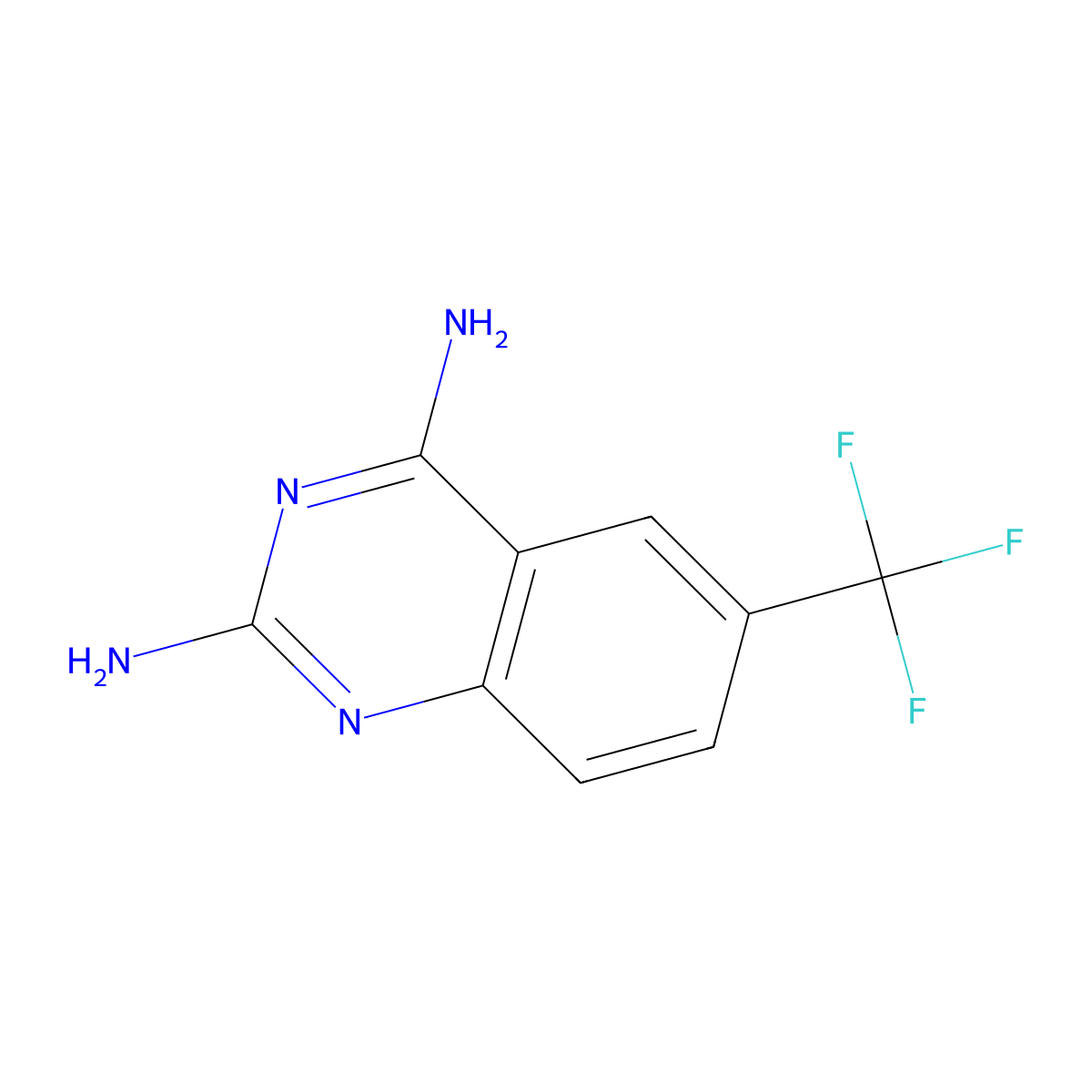 2,4-Quinazolinediamine, 6-(trifluoromethyl)- molecular structure, CAS 139337-61-4