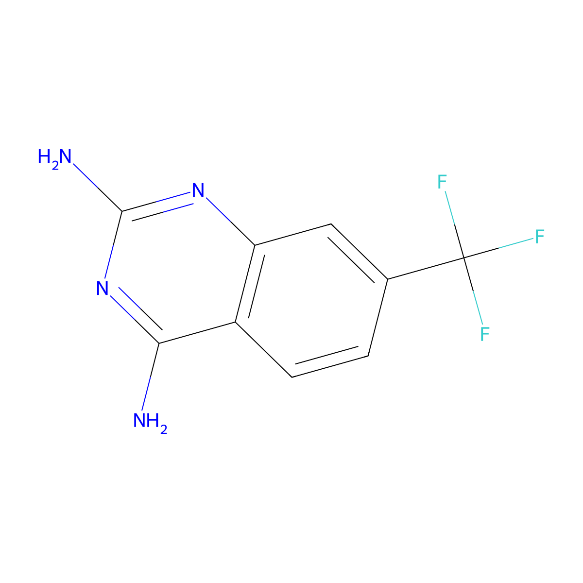 2,4-Quinazolinediamine, 7-(trifluoromethyl)- molecular structure, CAS 139337-62-5