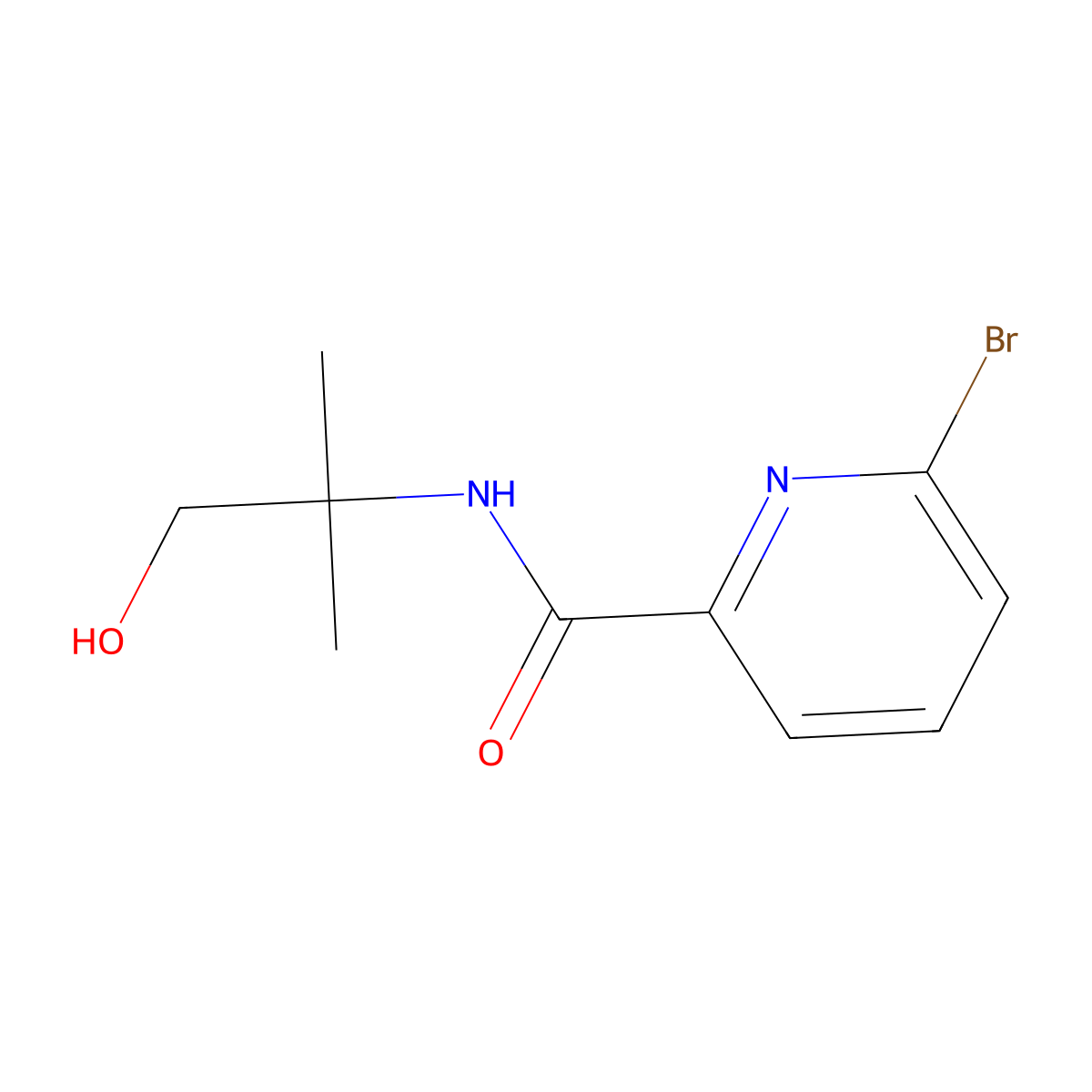 6-bromo-N-(1-hydroxy-2-methylpropan-2-yl)picolinamide molecular structure, CAS 1393370-42-7