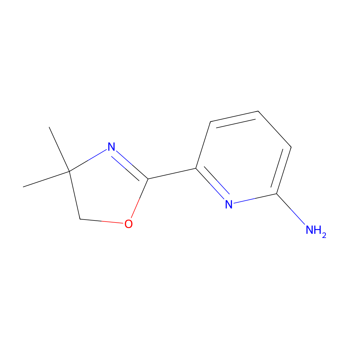 6-(4,4-Dimethyl-4,5-dihydrooxazol-2-yl)pyridin-2-amine molecular structure, CAS 1393370-48-3
