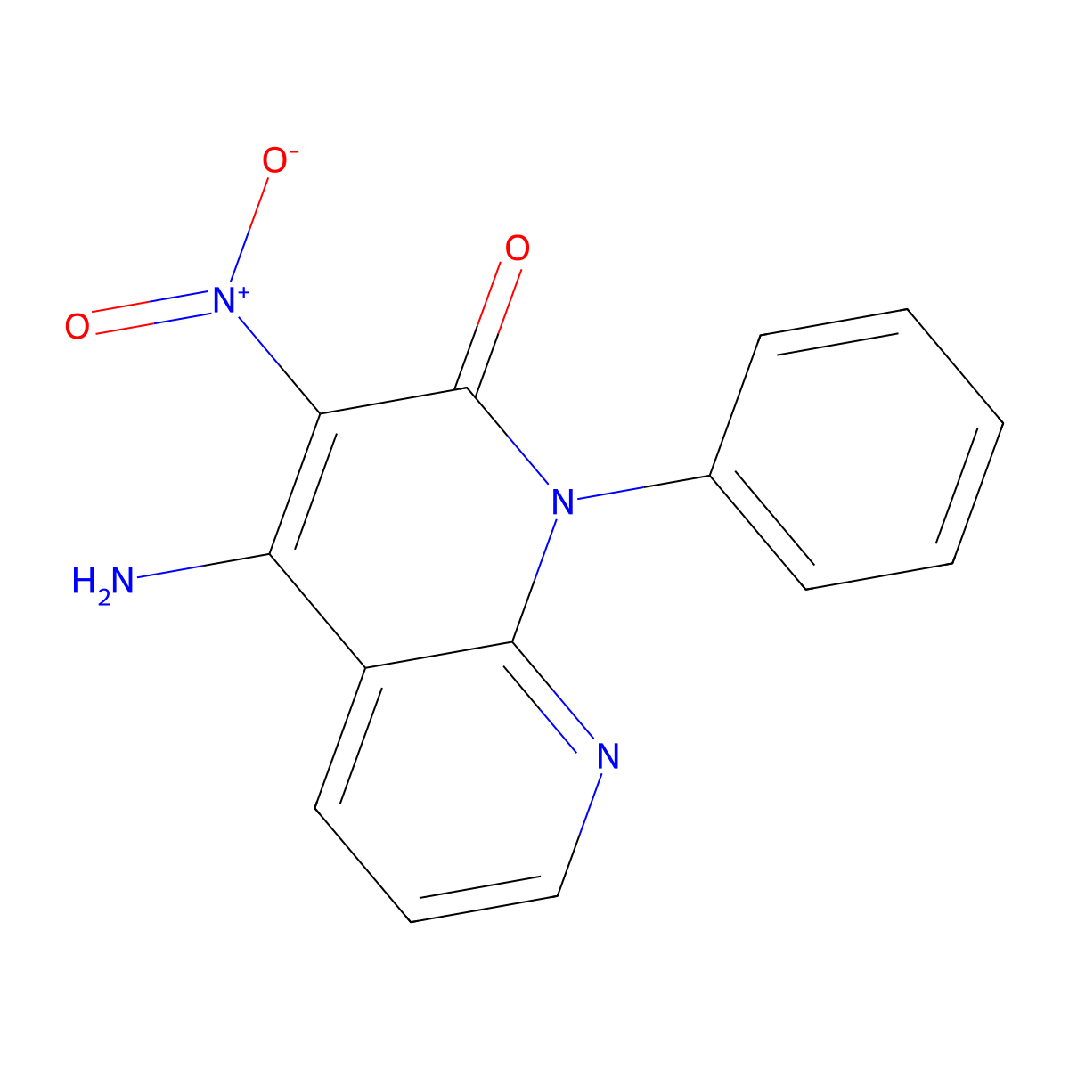4-amino-3-nitro-1-phenyl-1,8-naphthyridin-2(1H)-one molecular structure, CAS 139339-01-8