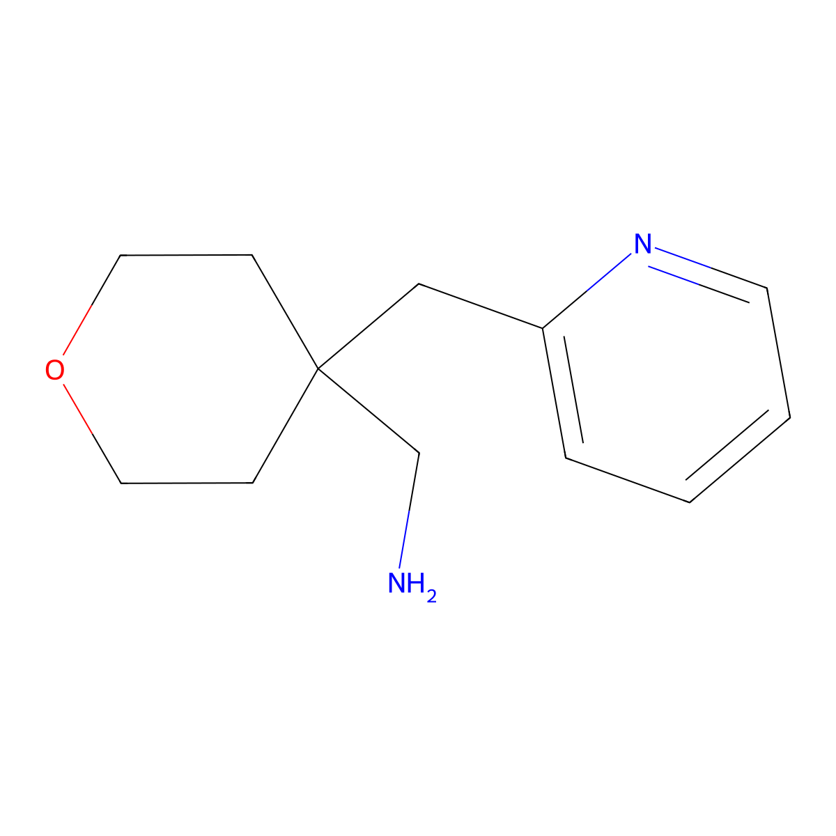 [4-(Pyridin-2-ylmethyl)oxan-4-yl]methanamine molecular structure, CAS 1393427-44-5